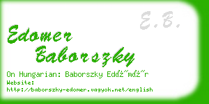 edomer baborszky business card